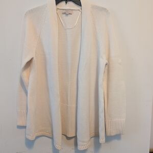 LOFT Open-Front Cream Cardigan Sweater